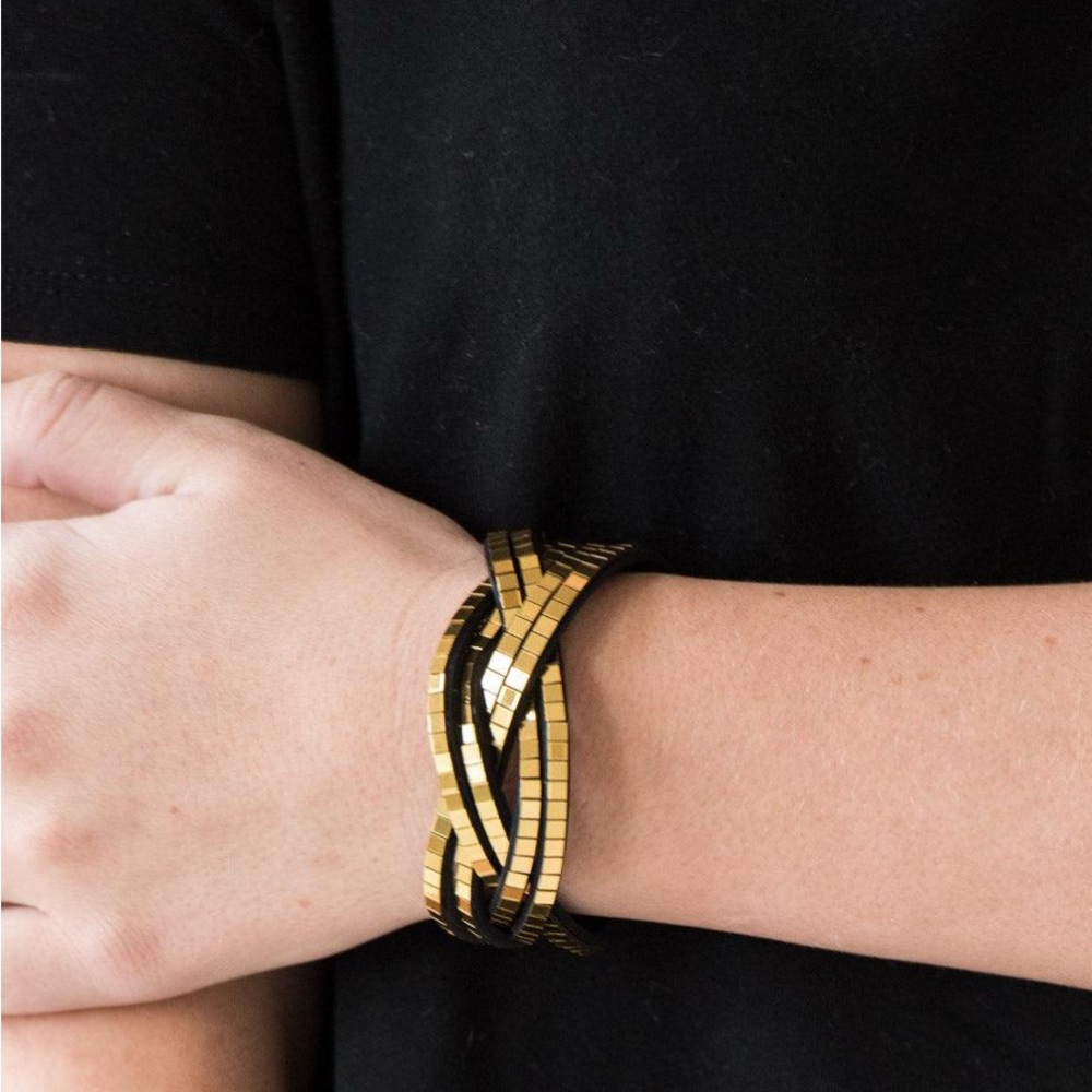 Paparazzi Gold Geometric Bracelet